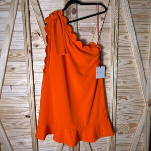 NWT, Extra Large, Orange, Single Strap, Mini Dress